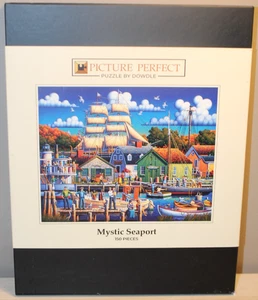 DOWDLE GALLRY EDITION MYSTIC SEAPORT WOODEN PUZZLE W/FRAME 10 1/2" x 8" - Picture 1 of 7