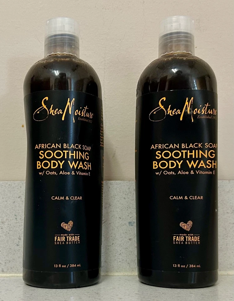 Jabón corporal calmante de jabón negro africano Shea Moisture, paquete de 2 13 fl oz Foto 1 de 1