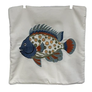 Lake Fish Tapestry & Embroidery Decorative Pillow Cover Slip Square Zip 20" - Picture 1 of 6