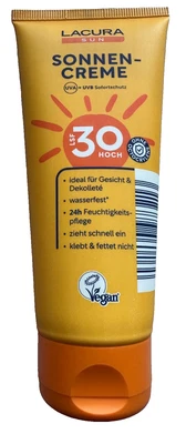 Lacura Sun sunscreen, for face & décolleté, SPF30, UVA + UVB, 100ml, new & original packaging - Image 1 of 2