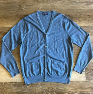 Herren Crown & Ivy Kaschmir Baumwolle Strickjacke Pullover M blau adrett klassisch lässig - Bild 1 von 6