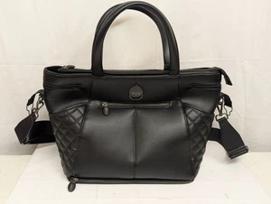 Egg Baby Changing Tote Bag Black Faux Leather - Picture 1 of 18