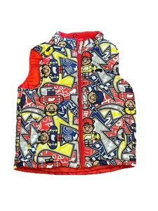 TrukFit Boys Puffer Vest Size 18M Skateboarder Jacket Multi Color Graphics - Picture 1 of 7