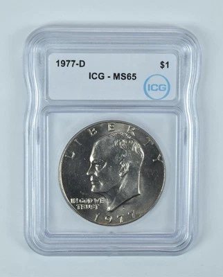 1977-D Eisenhower $1 MS65 ICG - Image 1 of 4