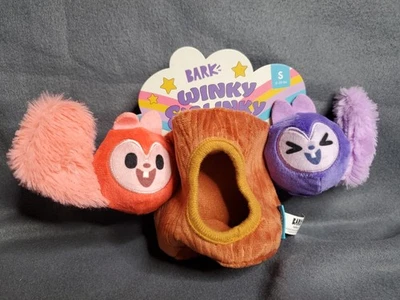 Bark Box S Winky & Blinky Plush Dog Toy Squirrel Multi-Part Treat Trap Squeakers - Image 1 of 4