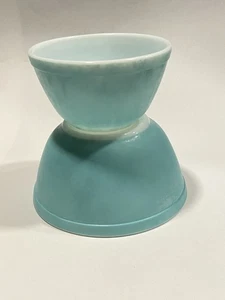 Vintage Pyrex Rotkehlchen Ei blau türkis verschachtelte Rührschüssel Set 401 & 403 - Bild 1 von 6