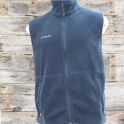 Chaqueta Chaleco Columbia Polar Cremallera Completa Para Hombre Negra Talla L Foto 1 de 2