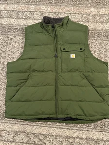 Carhartt Men Green Loose Fit Insulated Vest (OV5475-M) - Size 3XL Rain Defender - Picture 1 of 7
