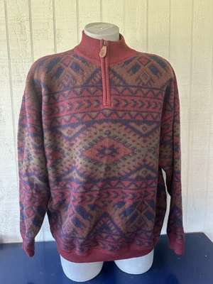 Vintage Timberland Quarter Zip Wool Sweater  Aztec 90s Gorpcore Sz XL Granola - Image 1 of 4
