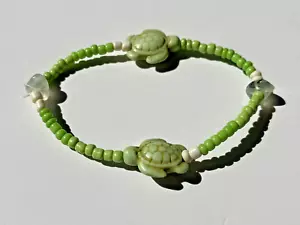 Handmade Turtle Gemstone Bracelet - Handmade Accessory - Picture 1 of 18