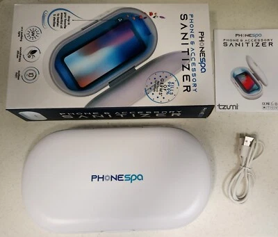 Tzumi Phone Spa Cell Phone & Accessory Sanitizer White UV-C New In Open Box - Image 1 of 2
