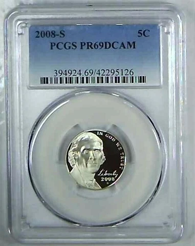 2008-S 5C Jefferson Nickel PCGS PR69DCAM  22uhs0105 Cover