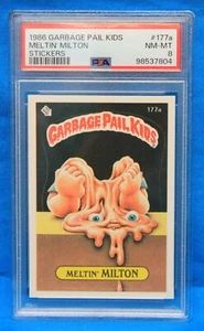 1986 GARBAGE PAIL KIDS # 177a MELTIN' MILTON PSA 8 NM-MT # 98537804 STICKERS - Picture 1 of 2