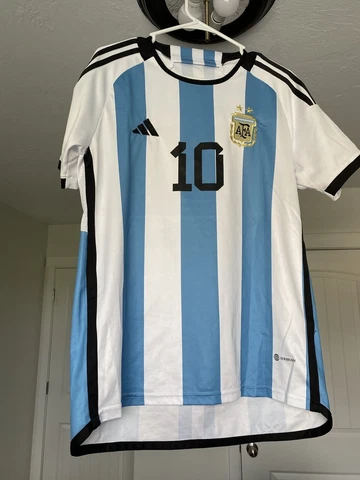 Adidas Argentina Jersey World Cup 2022 Home Men's Soccer 10 Messi Size M Cover