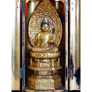 Antique Japanese Lacquered Wood Kannon Bosatsu Zushi Shrine 9"H 觀音菩薩仏壇 - Picture 1 of 5