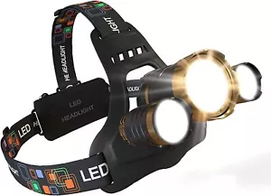Ultimate LED Headlamp Bright 1080 Lumen Hard Hat Clips Red Light Cap Recharge... - Picture 1 of 6