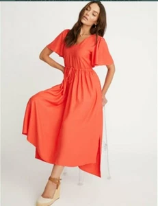 ❤ NEW - Rockmans Size 14 Red Hi Low Hem Midi Dress - RRP $99.99 ❤ - Picture 1 of 6
