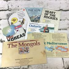 Vintage National Geographic Haute Société Lot De 7 Cartes Encarts Alpes Ontario