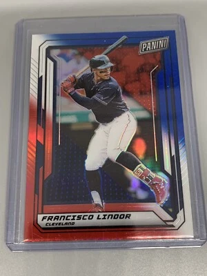 Francisco Lindor 2019 Panini National VIP Gold SSP Red White Blue Refractor - Image 1 of 2