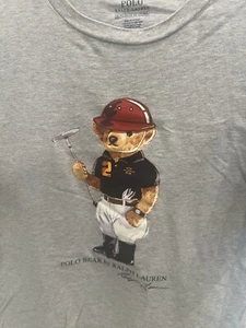 Polo Ralph Lauren Grey Bear T Shirt Big Boys XL 18-20 Gently Used - Picture 1 of 2