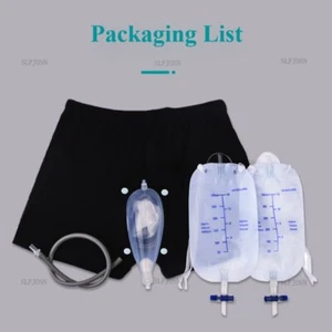 Men Urinal Leg Bag Silicone Urine Funnel Pee Holder Collector & Catheter (S~XXL) - Picture 1 of 20