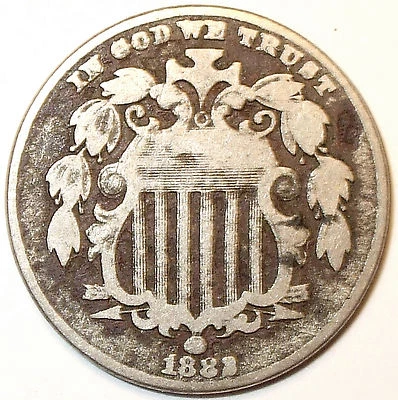 1882 RPD SHIELD NICKEL. Copper/Nickel. L@@K!!! - Image 1 of 4