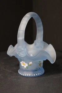 Vintage Fenton handbemalter Glaskorb mit Original Aufkleber SIGNIERT!! - Bild 1 von 9
