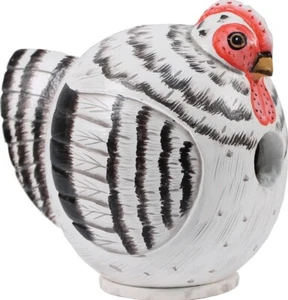 Gord-O GREY HEN Bird House Gordo Chicken Farmhouse Art Songbird Essentials Gourd - Picture 1 of 2