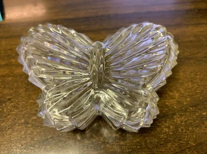 CRYSTAL CLEAR Industries 24% cristallo piombo TAGLIO VETRO CARAMELLE FARFALLA PIATTO Polonia - Foto 1 di 3