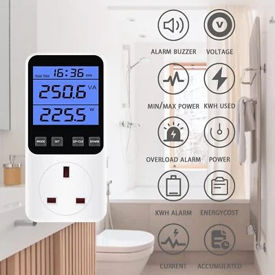   Power Meter Plug Energy Monitor Watt Meter Power Consumption Electricity Usage - Image 1 of 4
