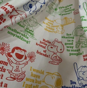 Vintage PEANUTS Snoopy doppio lenzuolo piatto sportivo degustatore mussola Charlie marrone - Foto 1 di 4
