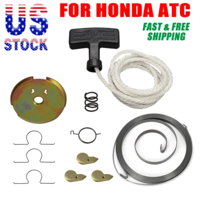 For Honda ATC 110 185 200 Recoil Starter Spring Rope Handle & Pull Start Rebuild - Image 1 of 4
