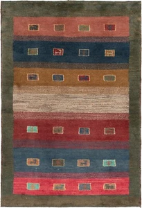 Gabbeh Tissé à la Main Tapis de Perse 148x105 cm-Nomadic, Orient, Tapis, , Vert - Picture 1 of 14