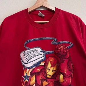 Vintage Iron Man Marvel Comics Invincible Red T Shirt y2k Mens Size Large - Bild 1 von 4