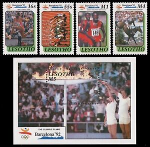 Lesotho 1990 - Mi-Nr. 860-863 & Block 76 ** - MNH - Olympia Barcelona