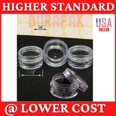 100~ 5 Gram Screw Cap Plastic Jar Cosmetic Cream Lip Balm Eye Shadow Container - Image 1 of 2