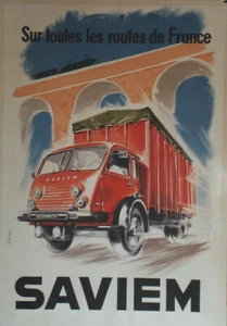 "SAVIEM" Original Plakat Litho J.L. MERCIER 1959 84x122cm - Bild 1 von 1