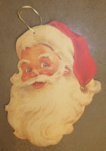 Vintage Weihnachtsmann 50er oder 60er Jahre Karton Papier Weihnachten Wanddeko - Bild 1 von 2
