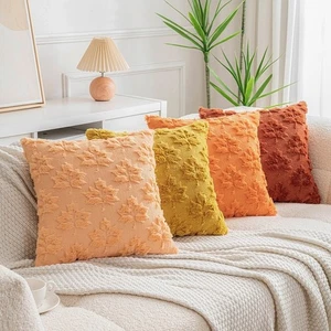 Maple Leaf Throw Pillow Cover 18x18in Plush Pillowcase for Halloween - Picture 1 of 10