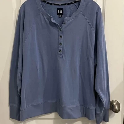 Women’s Blue GAP 2X Sweatshirt with Front Buttons Very Lightly Used - Image 1 of 2