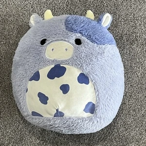 Squishmallow Bubba the Cow 12" Fuzzamallow Purple Plush Spotted Belly Easter - Picture 1 of 9