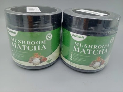 Lot of 2 - Matcha Mushroom Powder 8oz | Gluten-Free Superfood Blend with MCT Oil - Image 1 of 4