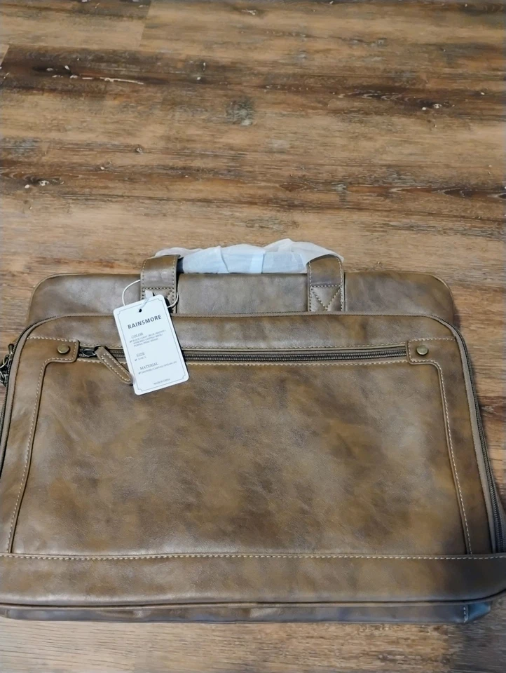 Bolso para Laptop Rainsmore con Correa para el Hombro Estilo Vintage Cuero PU Marrón Nuevo con Etiquetas  Foto 1 de 4
