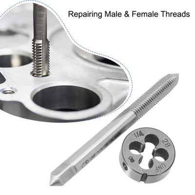 Tap & Die Set 1/4"-28 UNF Fittings HSS Replacement Right Hand Thread Tap - Image 1 of 4