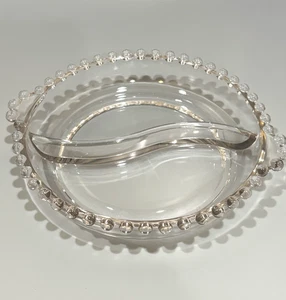 Vintage Imperial Glas Kerzendocht geteilt Süßigkeiten Nuss Relish Schale - Bild 1 von 6