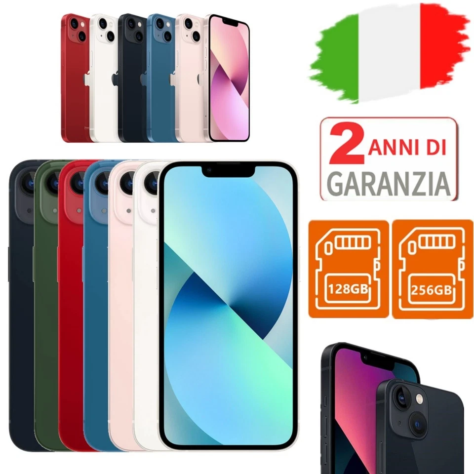 NUOVO Apple iPhone 13 - 256GB 128GB -Blu  Rosso Nero (Sbloccato) 💎Originale - Immagine 1 di 3