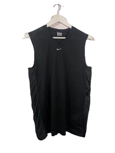 Nike Y2K Tank Top Center Swoosh Men's Black Mesh Shirt Basketball Sports Medium  - Picture 1 of 10