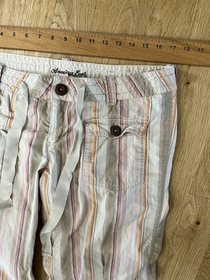 Pantalón capri vintage a rayas American Eagle talla 12 para mujer Y2K años 90 grunge Foto 1 de 4