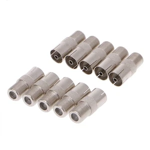 10 Pcs F Type Female Jack To TV PAL Female Jack RF Coaxial Adapter Connector - Picture 1 of 8