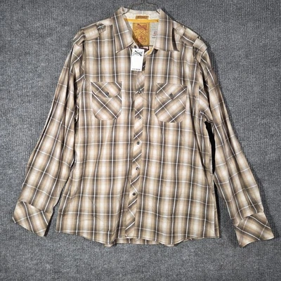 Sovereign Code Shirt Mens 2XL Pearl Snap Button Plaid Western Long Sleeve Pocket - Image 1 of 4